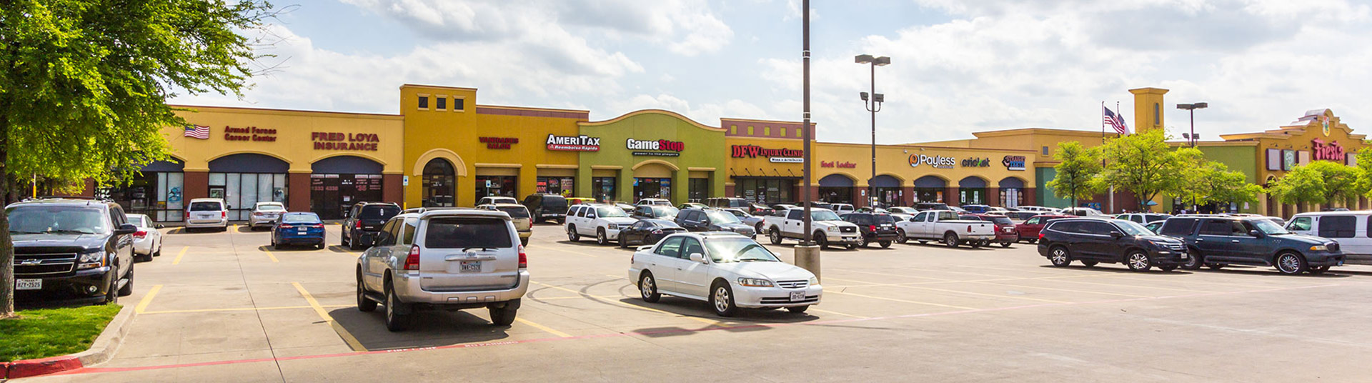 An outdoor parking lot